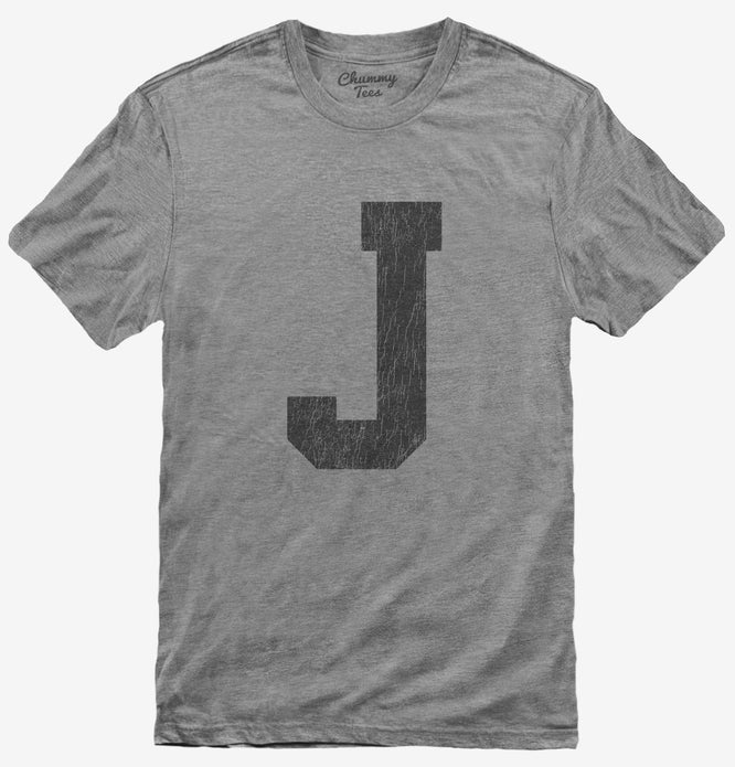 Letter J Initial Monogram T-Shirt