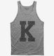 Letter K Initial Monogram grey Tank