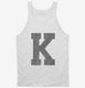 Letter K Initial Monogram white Tank