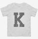 Letter K Initial Monogram white Toddler Tee