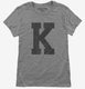 Letter K Initial Monogram grey Womens
