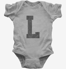 Letter L Initial Monogram Baby Bodysuit