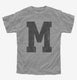 Letter M Initial Monogram  Youth Tee