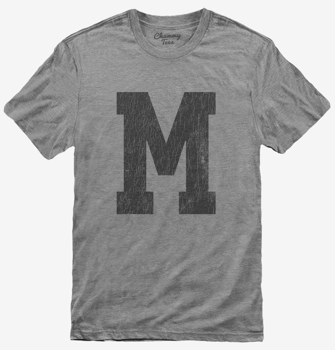 Letter M Initial Monogram T-Shirt