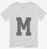 Letter M Initial Monogram Womens Vneck Shirt 666x695.jpg?v=1700362673