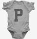 Letter P Initial Monogram  Infant Bodysuit
