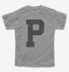 Letter P Initial Monogram  Youth Tee
