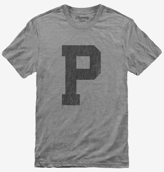 Letter P Initial Monogram T-Shirt