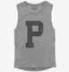Letter P Initial Monogram  Womens Muscle Tank
