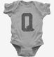 Letter Q Initial Monogram grey Infant Bodysuit