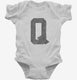 Letter Q Initial Monogram white Infant Bodysuit
