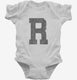 Letter R Initial Monogram white Infant Bodysuit