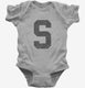 Letter S Initial Monogram  Infant Bodysuit