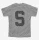 Letter S Initial Monogram  Youth Tee