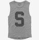 Letter S Initial Monogram  Womens Muscle Tank