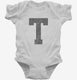 Letter T Initial Monogram white Infant Bodysuit