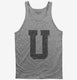 Letter U Initial Monogram grey Tank