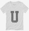 Letter U Initial Monogram Womens Vneck Shirt 666x695.jpg?v=1700362333