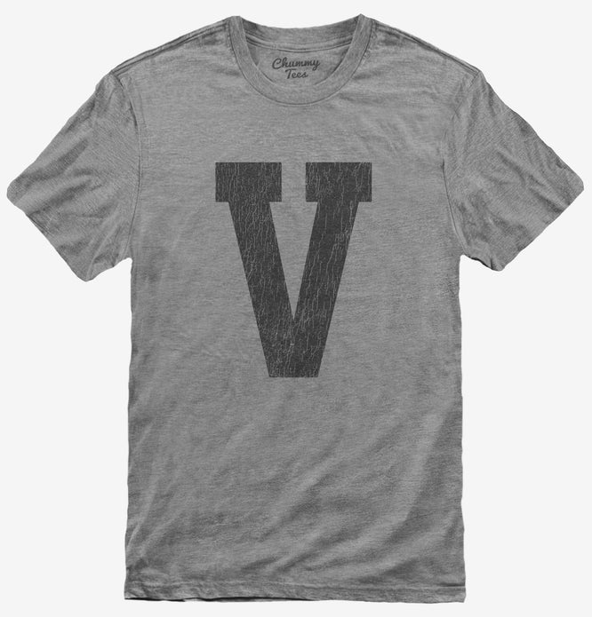 Letter V Initial Monogram T-Shirt