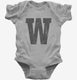 Letter W Initial Monogram  Infant Bodysuit