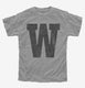 Letter W Initial Monogram  Youth Tee