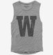 Letter W Initial Monogram  Womens Muscle Tank
