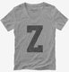 Letter Z Initial Monogram  Womens V-Neck Tee