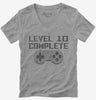 Level 10 Complete Funny Video Game Gamer 10th Birthday Womens Vneck