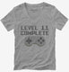 Level 11 Complete Funny Video Game Gamer 11th Birthday  Womens V-Neck Tee