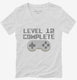 Level 12 Complete Funny Video Game Gamer 12th Birthday white Womens V-Neck Tee