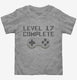 Level 17 Complete Funny Video Game Gamer 17th Birthday grey Toddler Tee