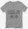 Level 20 Complete Funny Video Game Gamer 20th Birthday Womens Vneck
