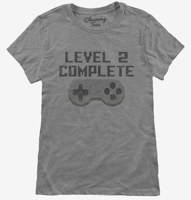 Level 2 Complete Funny Video Game Gamer 2nd Birthday T-Shirt