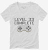 Level 33 Complete Funny Video Game Gamer 33rd Birthday Womens Vneck Shirt 666x695.jpg?v=1700421239
