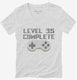 Level 35 Complete Funny Video Game Gamer 35th Birthday white Womens V-Neck Tee