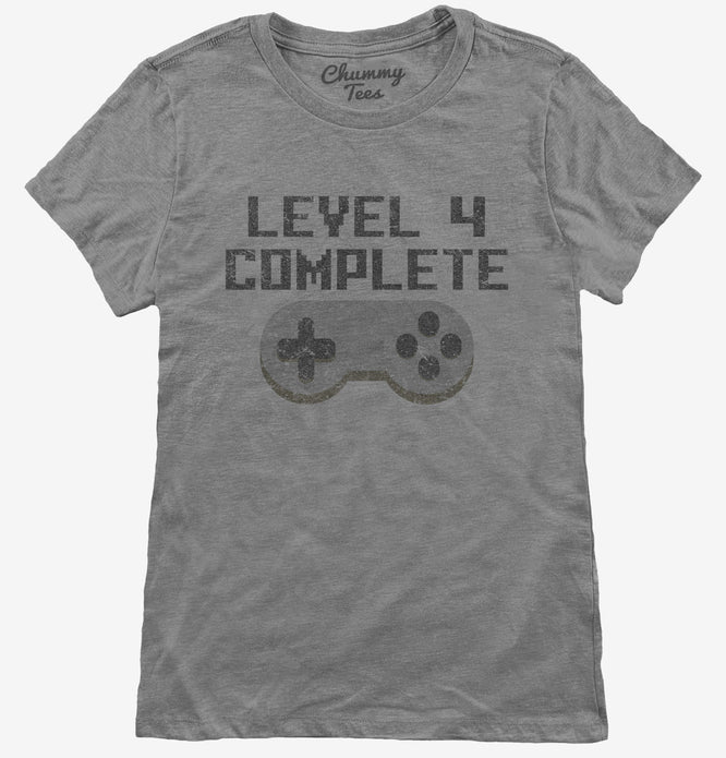 Level 4 Complete Funny Video Game Gamer 4th Birthday T-Shirt