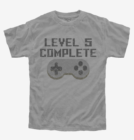Level 5 Complete Funny Video Game Gamer 5th Birthday T-Shirt