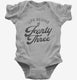 Life Begins At 43 grey Infant Bodysuit