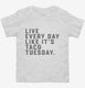 Live Every Day Like It's Taco Tuesday Funny Taco white Toddler Tee
