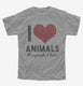 Love Animals Hate People grey Youth Tee