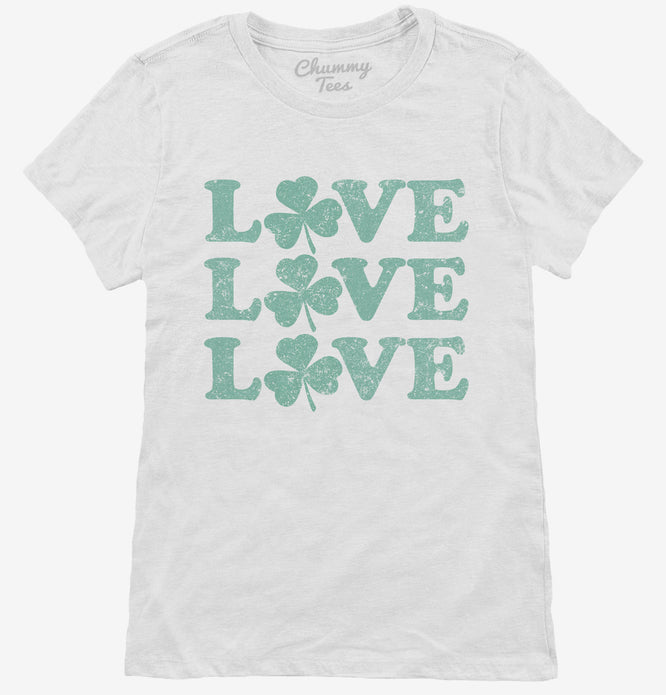 Love Shamrock Womens T-Shirt