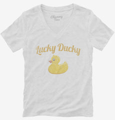 Lucky Ducky Womens V-Neck Shirt