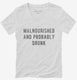 Malnourished And Probably Drunk white Womens V-Neck Tee