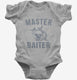Master Baiter Funny Fishing grey Infant Bodysuit