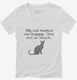 My Cat Makes Me Happy Saying white Womens V-Neck Tee