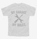 My Garage My Rules white Youth Tee