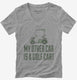 My Other Car Is A Golf Cart grey Womens V-Neck Tee