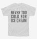 Never Too Cold For Ice Cream white Youth Tee