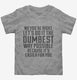 No You're Right Let's Do It The Dumbest Way Possible grey Toddler Tee