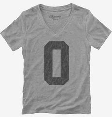 Number 0 Monogram Womens V-Neck Shirt